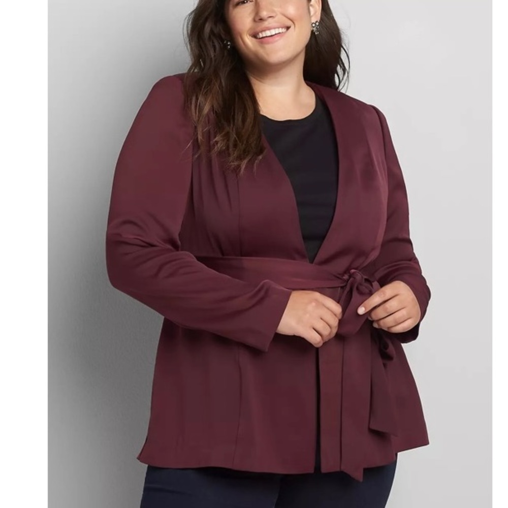 NWT Open front tie-back blazer